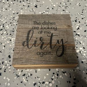 Kitchen Dishes Sign - Rustic Grey